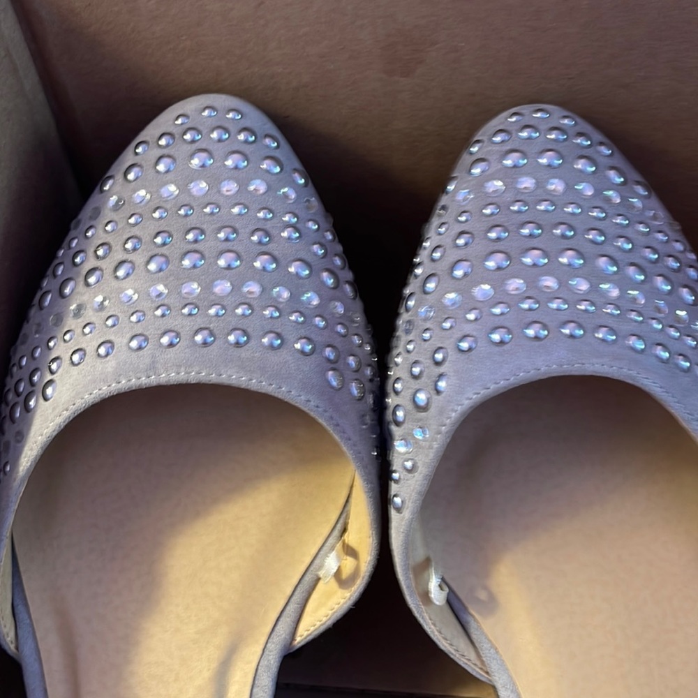 Silver Rhinestone slip-on Dress Up Shoe